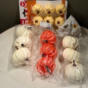 Mini Pumpkins Clips‎ Fall Harvest Autumn Decor Set Orange White Yellow